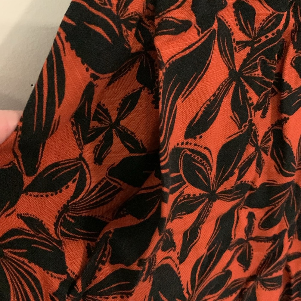 NWT Ava & Viv Dark Orange/Black Floral Maxi Skirt, Size 4X - Picture 4 of 10